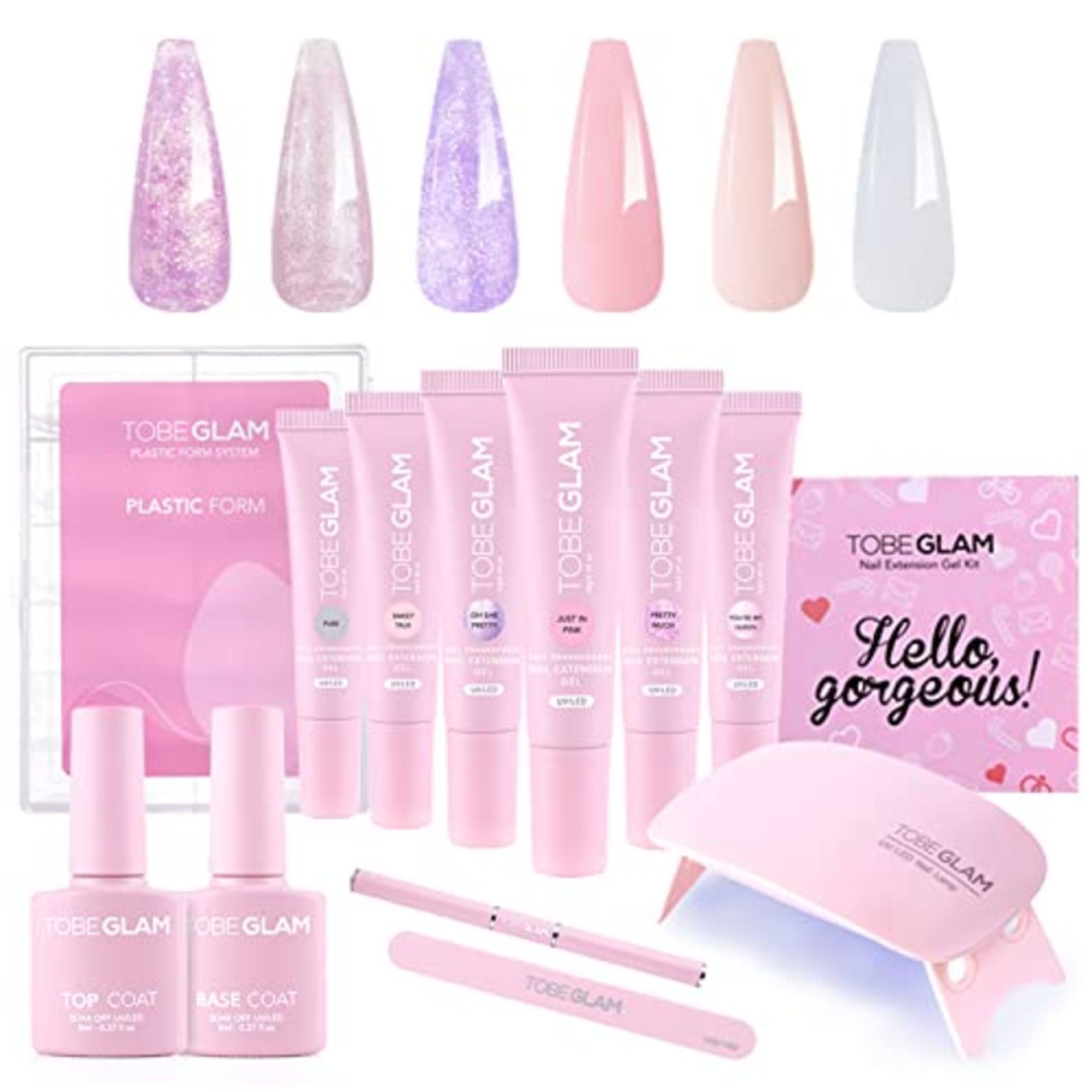 RRP £29.43 TOBEGLAM Poly Nail Gel Kit with Nail Lamp