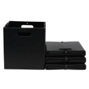 RRP £27.39 Dynko Pack of 4 Foldable Cube Storage Bins, Collapsible Plastic Cubes, Black