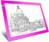 RRP £22.82 Pink A4 Dimmable LED Artcraft Light Box Tracer Slim Light Pad Portable Tablet