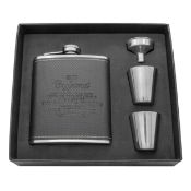RRP £21.56 Personalized Hip Flask Set- Engraved Custom Flasks