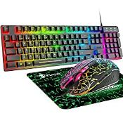 RRP £29.10 Gaming Keyboard and Mouse Sets RGB Backlit Ergonomic
