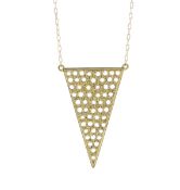 18ct Yellow Gold Diamond Triangle Pendant And Chain 0.55 Carats - Valued By AGI £6,200.00 - This