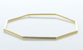 18ct Yellow Gold Diamond Hexagon Bangle 0.20 Carats - Valued By AGI £2,950.00 - This 18ct yellow