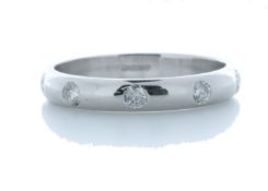 18ct White Gold Rub Over Set Wedding Band Ring 0.25 Carats - Valued By GIE £5,610.00 - Five
