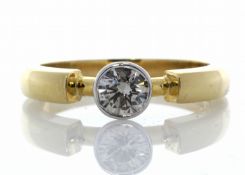 18ct Rub Over Set Diamond Ring 0.53 Carats - Valued By GIE £6,150.00 - A beautiful round brilliant