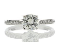 18ct White Gold Diamond Ring With Stone Set Shoulders 1.15 Carats - Valued By GIE £26,750.00 - One