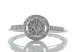 9ct White Gold Round Cluster Diamond Ring 0.25 Carats - Valued By IDI £2,325.00 - A cluster of seven