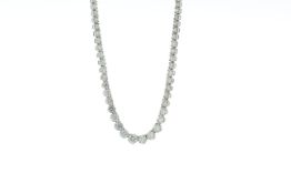 18ct White Gold Tennis Diamond Graduated Collarate 18" 10.44 Carats - Valued By IDI £51,260.00 - A