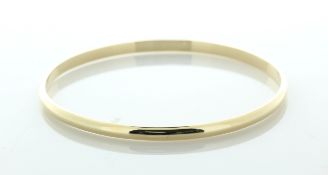 9ct Yellow Gold Bangle 4mm D Shape - Valued By AGI £1,240.00 - Stunning 9ct yellow gold pre-loved