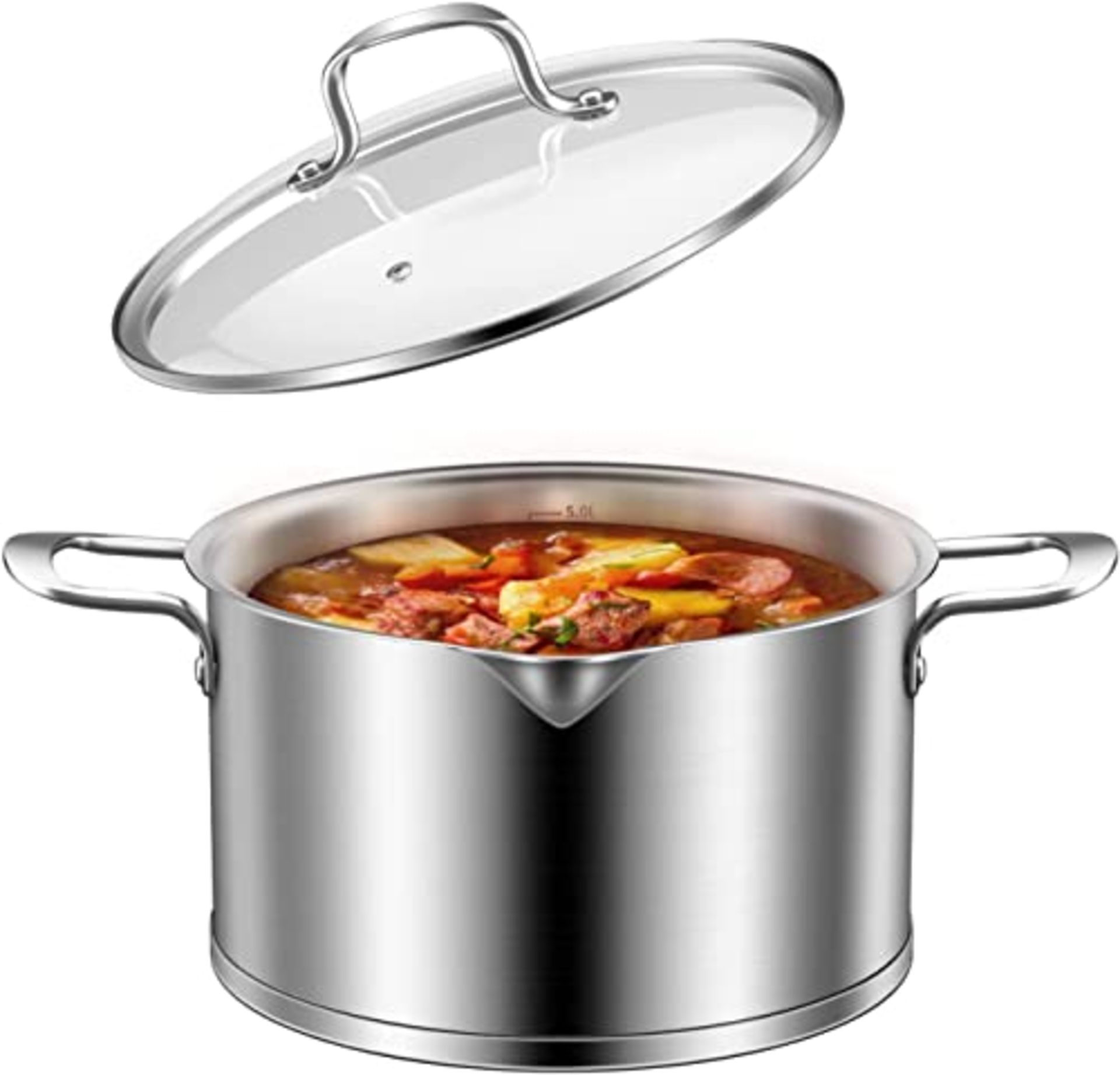 RRP £42.22 Lio SHAAR Stainless Steel Stock Pot with Glass Lid