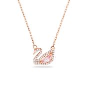 RRP £76.46 Swarovski Dazzling Swan necklace, Swan, Pink, Rose gold-tone plated