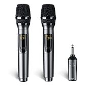 RRP £75.73 LEKATO 2.4GHz Metal Wireless Microphones Rechargeable