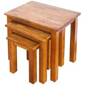 RRP £109.19 ARPHASLE 3X Solid Wood Nesting Tables Set Of 3 Nest