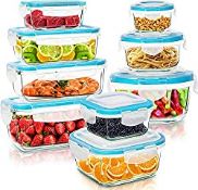 RRP £28.99 KICHLY Glass Food Storage Container Set