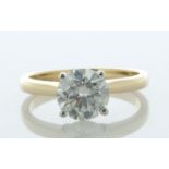 18ct Yellow Gold Single Stone Prong Set Diamond Ring 1.58 Carats - Valued By IDI £16,750.00 - A 1.58