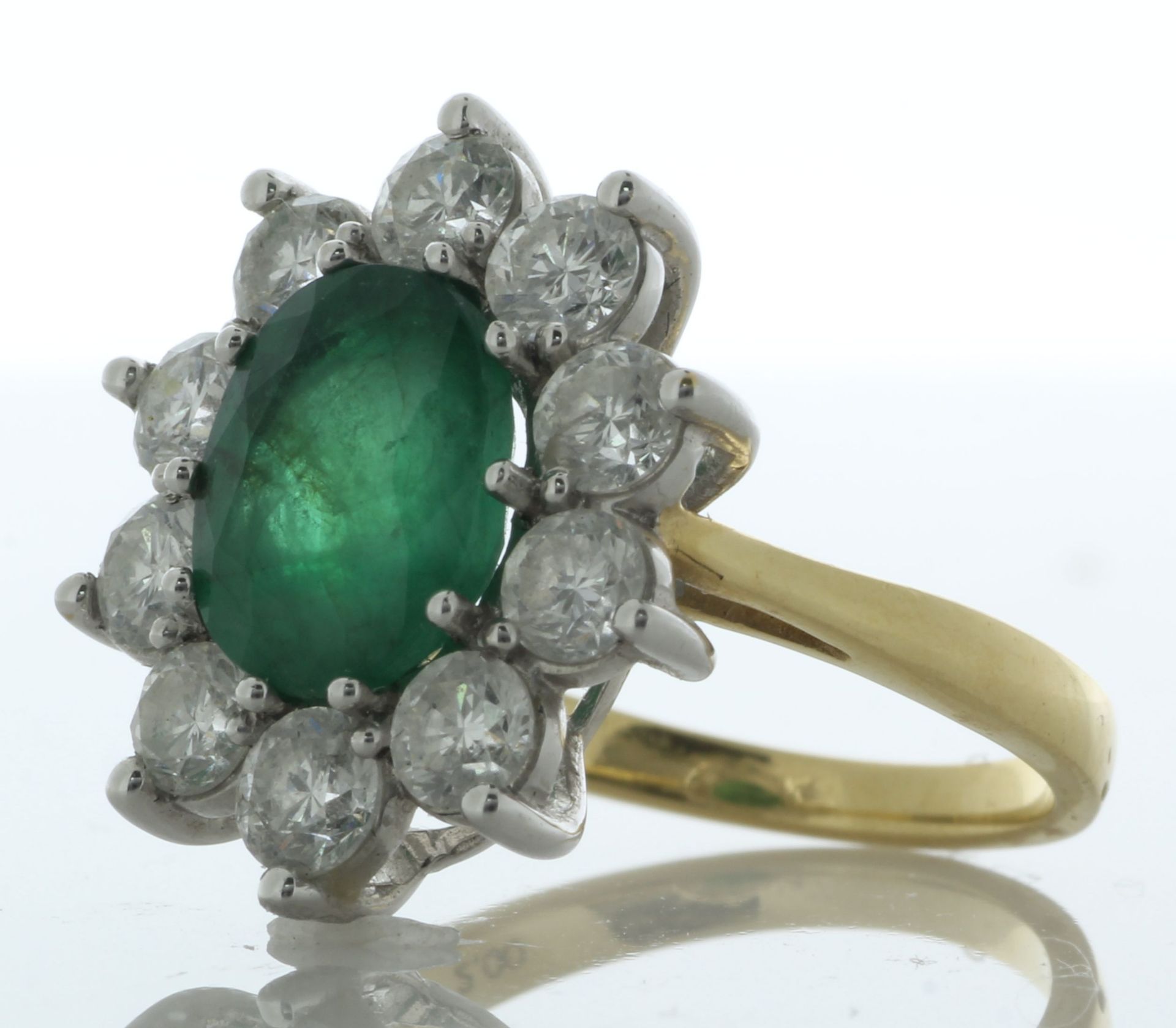 18ct Yellow Gold Diamond And Oval Emerald Ring (E4.00) 2.00 Carats - Valued By IDI £15,370.00 - A - Image 2 of 5