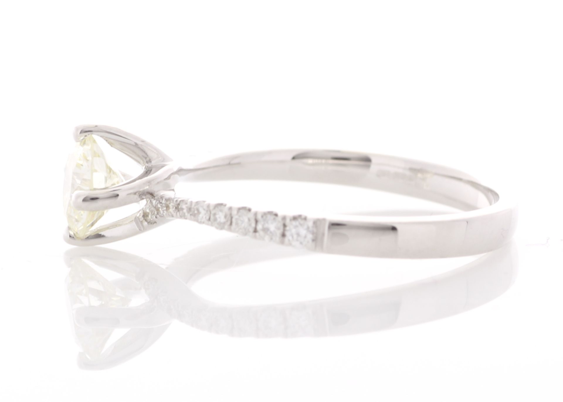18ct White Gold Diamond Ring With Stone Set Shoulders 0.87 Carats - Valued By IDI £17,365.00 - A - Image 2 of 5
