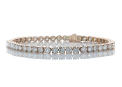 18ct Rose Gold Tennis Diamond Bracelet 9.80 Carats - Valued By IDI £35,640.00 - Forty six round