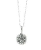 9ct White Gold Round Cluster Diamond Pendant And Chain 0.16 Carats - Valued By IDI £1,210.00 - One