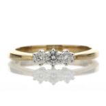 18ct Yellow Gold Three Stone Diamond Ring 0.25 Carats - Valued By GIE £1,760.00 - Ten round