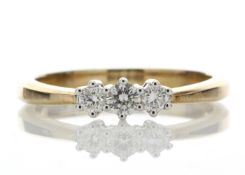 18ct Yellow Gold Three Stone Diamond Ring 0.25 Carats - Valued By GIE £1,760.00 - Ten round