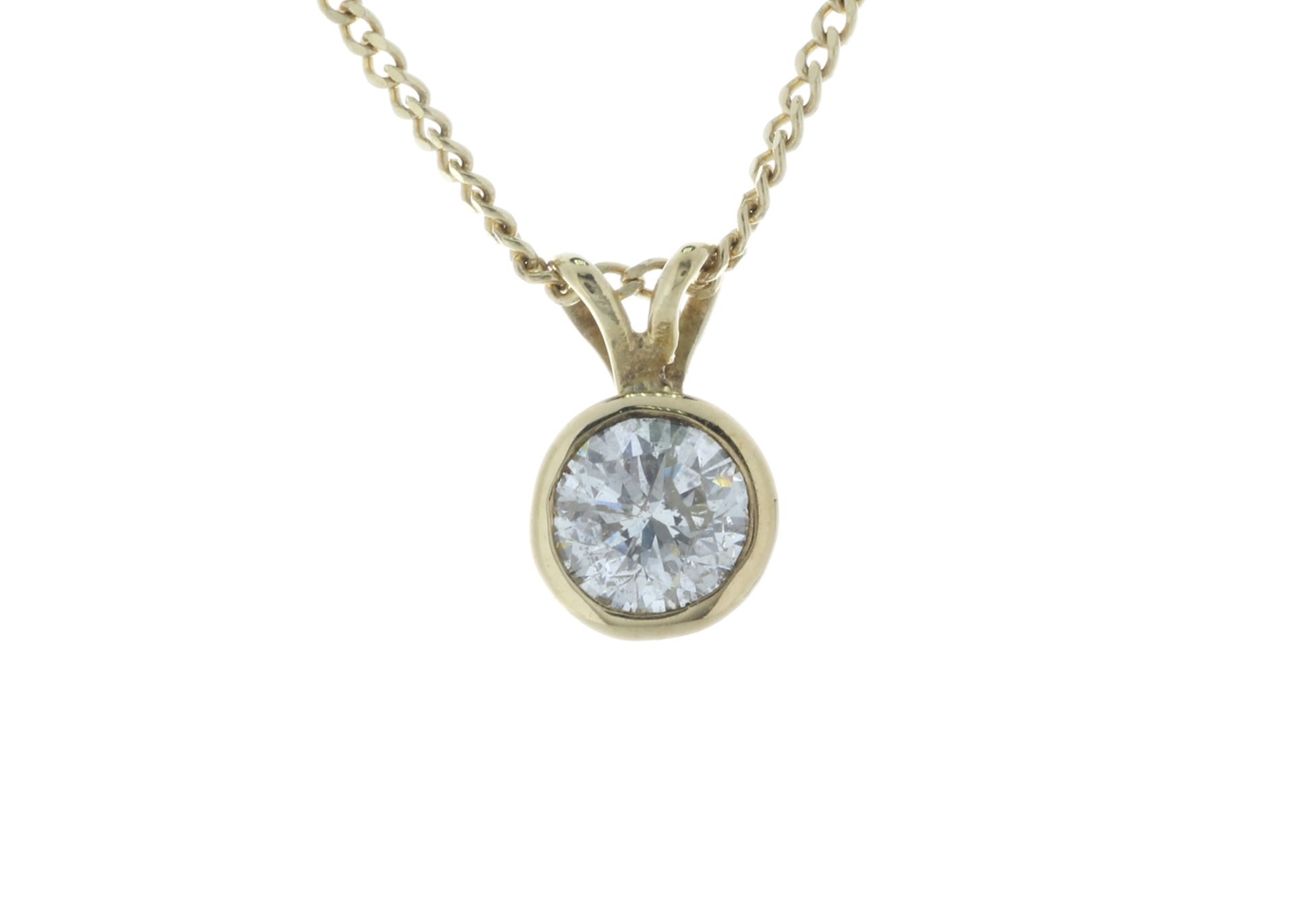 18ct Yellow Gold Rub Over Set Diamond Pendant 0.60 Carats - Valued By GIE £8,725.00 - A beautiful