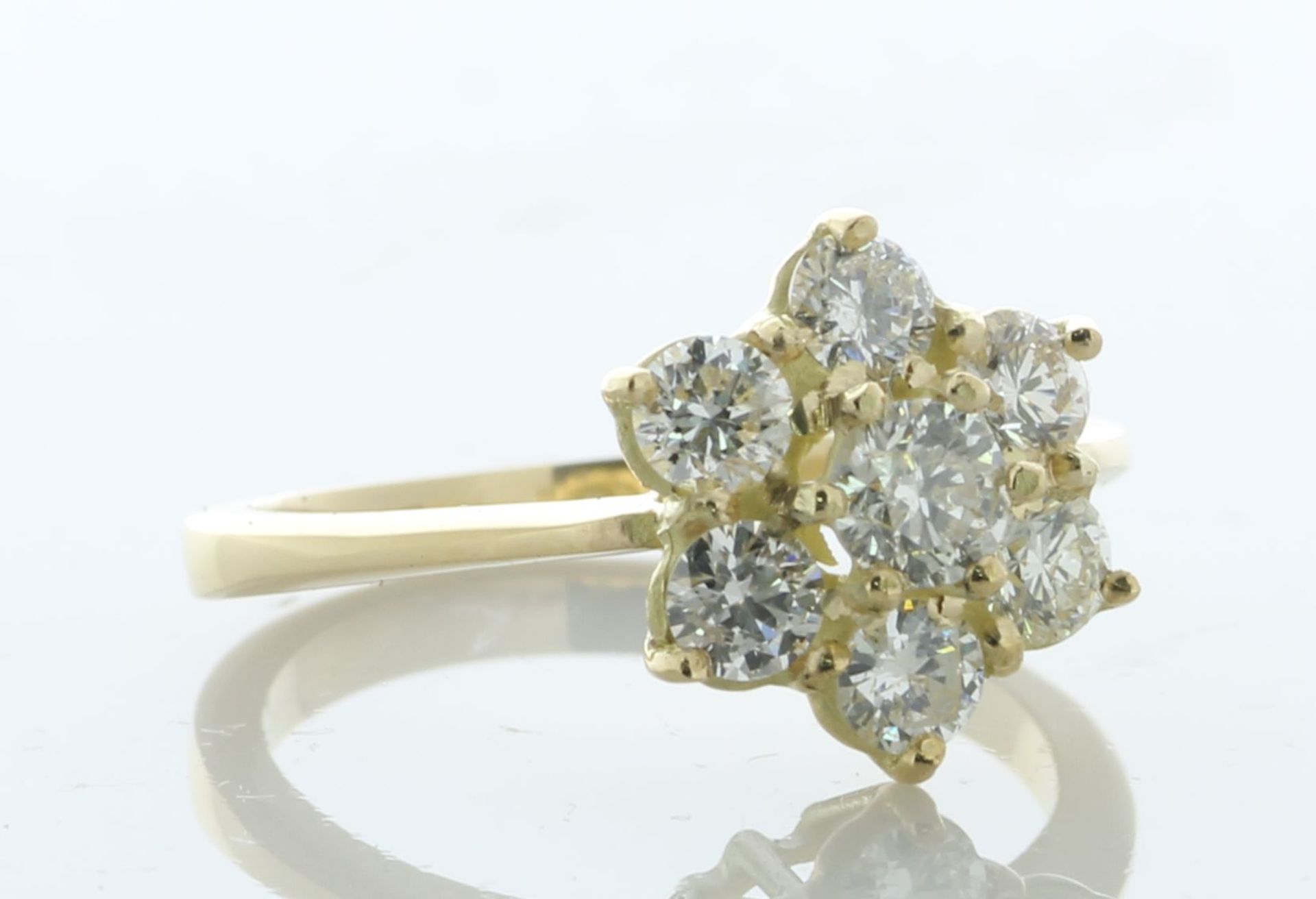 18ct Yellow Gold Round Cluster Claw Set Diamond Ring 1.26 Carats - Valued By IDI £7,610.00 - This - Image 2 of 5