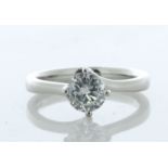 Platinum Single Stone Fancy Claw Set Diamond Ring 0.71 Carats - Valued By IDI £8,593.00 - A 0.71