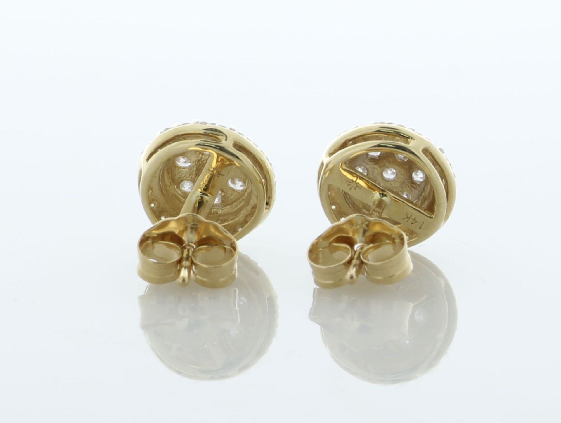 14ct Gold Round Cluster Claw Set Diamond Earring 0.50 Carats - Valued By IDI £3,250.00 - These - Image 3 of 4