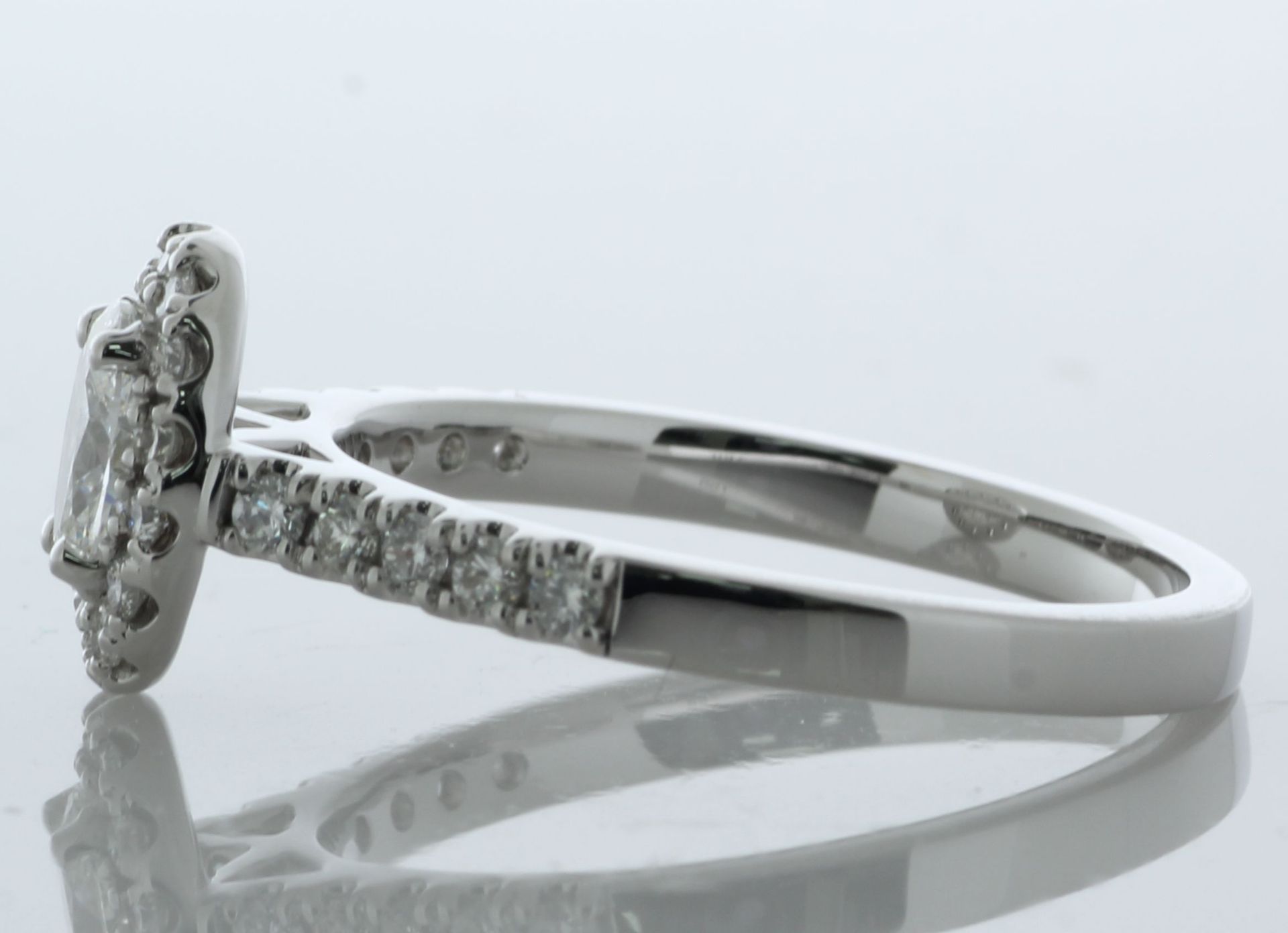 18ct White Gold Oval Cut Diamond Shoulder Set Ring (0.42) 0.76 Carats - Valued By IDI £9,005.00 - - Image 3 of 5