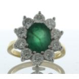 18ct Yellow Gold Diamond And Oval Emerald Ring (E4.00) 2.00 Carats - Valued By IDI £15,370.00 - A