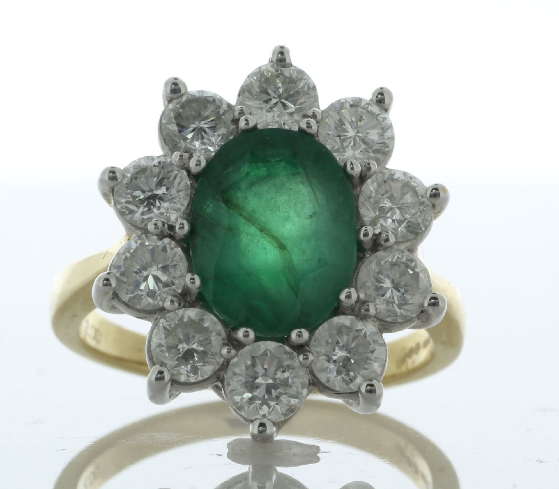 18ct Yellow Gold Diamond And Oval Emerald Ring (E4.00) 2.00 Carats - Valued By IDI £15,370.00 - A