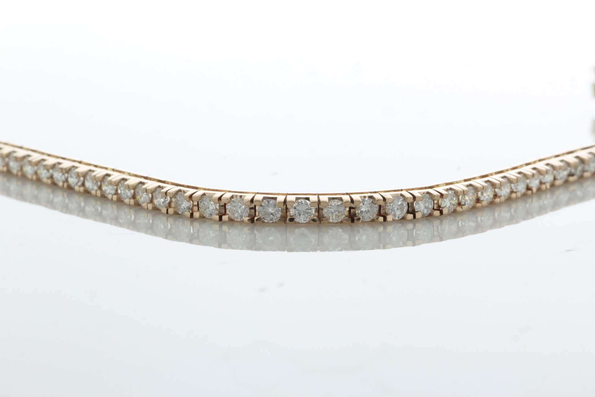 18ct Rose Gold Tennis Diamond Bracelet 3.04 Carats - Valued By IDI £19,685.00 - Fifty nine round - Image 2 of 4