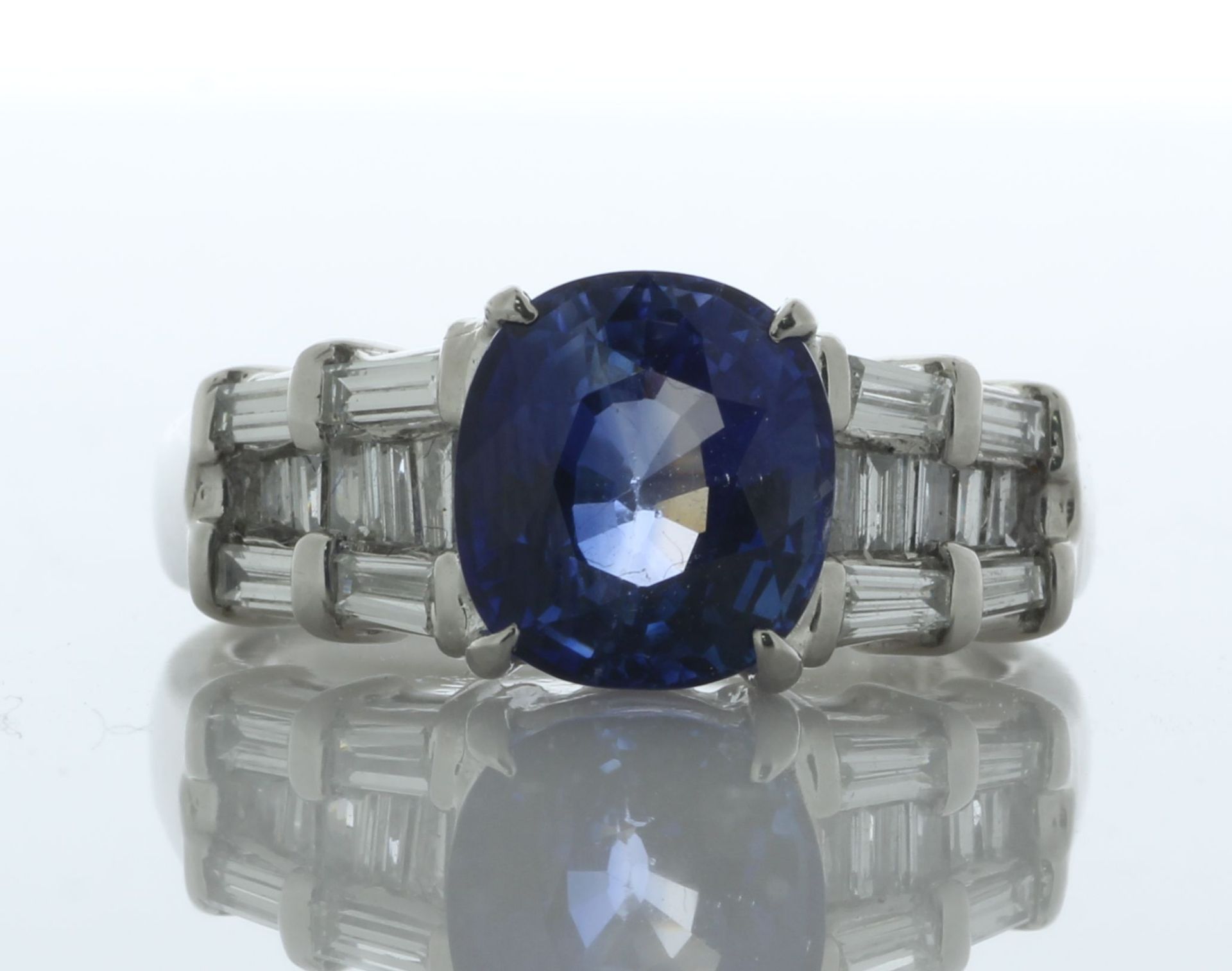 Platinum Oval GIA Sapphire And Diamond Ring (S3.28) 0.76 Carats - Valued By IDI £31,100.00 - A