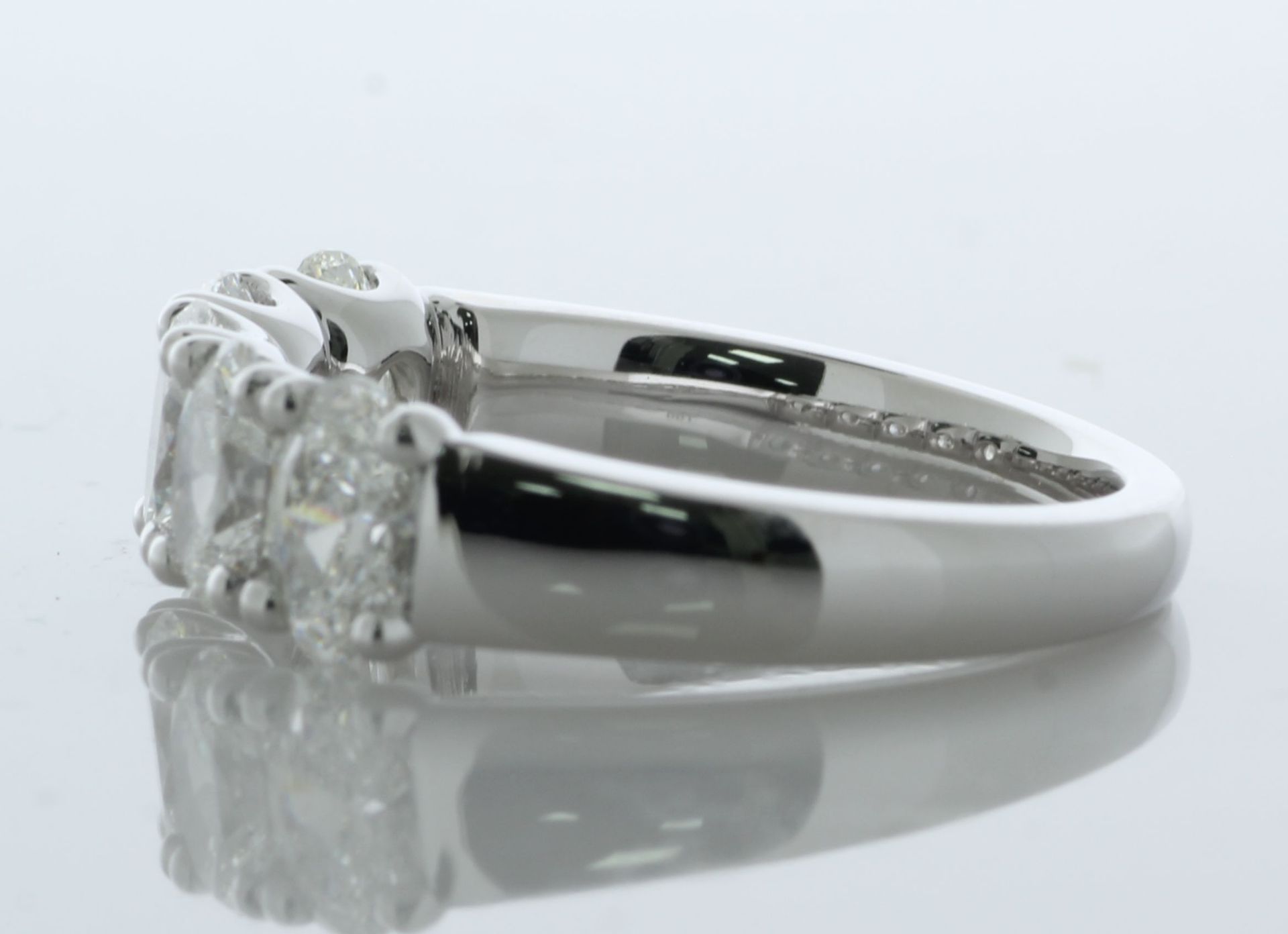 18ct White Gold Five Stone Oval Cut Diamond Ring 2.10 Carats - Valued By IDI £32,940.00 - Five - Image 3 of 5