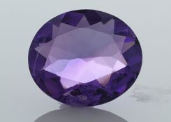 Loose Oval Amethyst 5.58 Carats - Valued By AGI £1,395.00 - Colour-Purple, Clarity-VS, Certificate