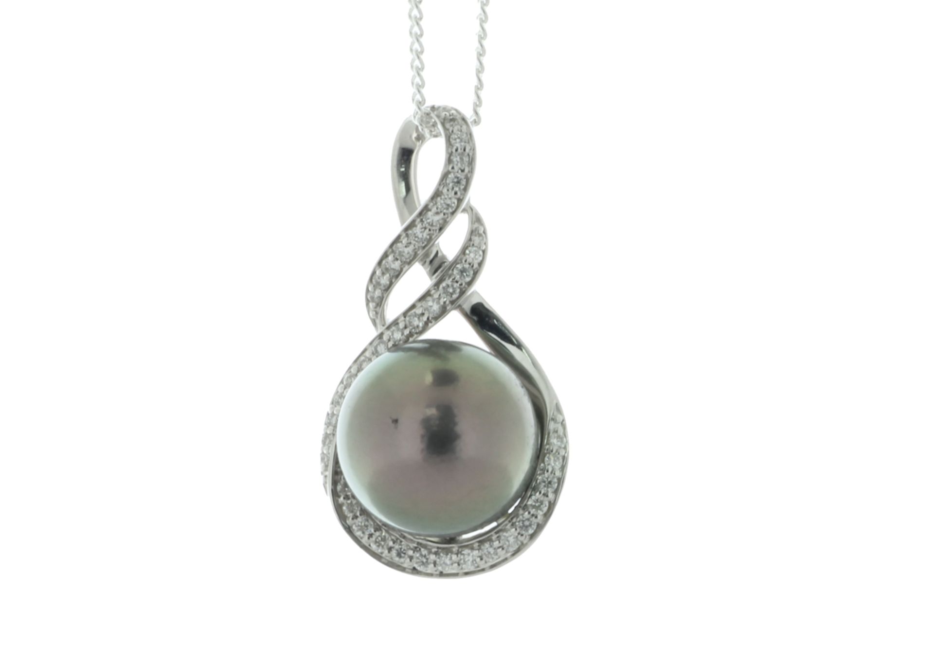 18ct White Gold Diamond And Pearl Drop Pendant (PL1.00) 0.21 Carats - Valued By IDI £7,770.00 -