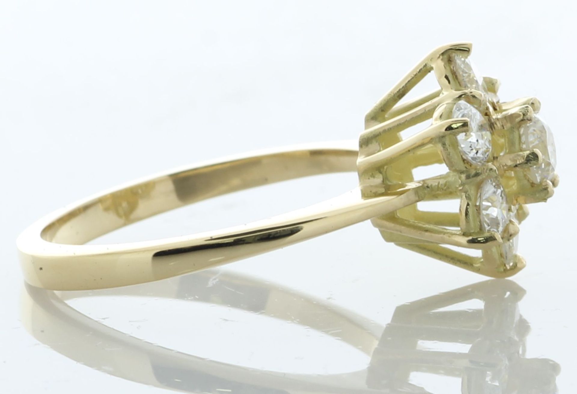 18ct Yellow Gold Round Cluster Claw Set Diamond Ring 1.26 Carats - Valued By IDI £7,610.00 - This - Image 3 of 5