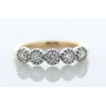 18ct Yellow Gold Five Stone Diamond Ring 0.50 Carats - Valued By IDI £2,754.00 - Five round