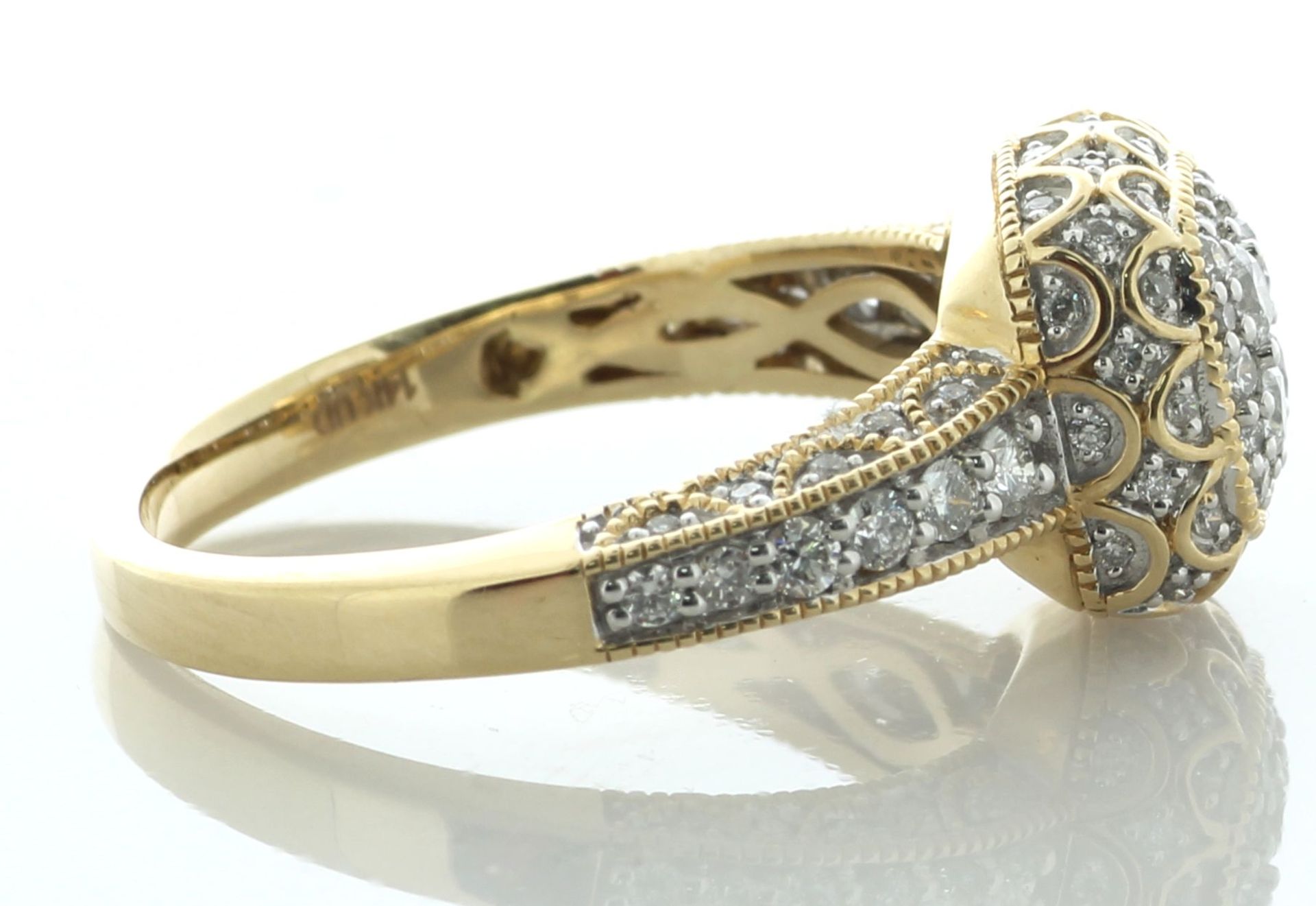 14ct Yellow Gold Cushion Shaped Cluster Diamond Ring 1.00 Carats - Valued By IDI £4,770.00 - This - Image 3 of 7