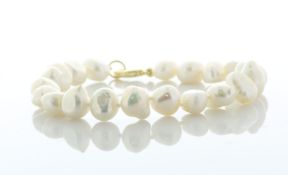 Freshwater Cultured 8.0 - 8.5mm Pearl Bracelet With Gold Plated Clasp - Valued By AGI £225.00 - 8.