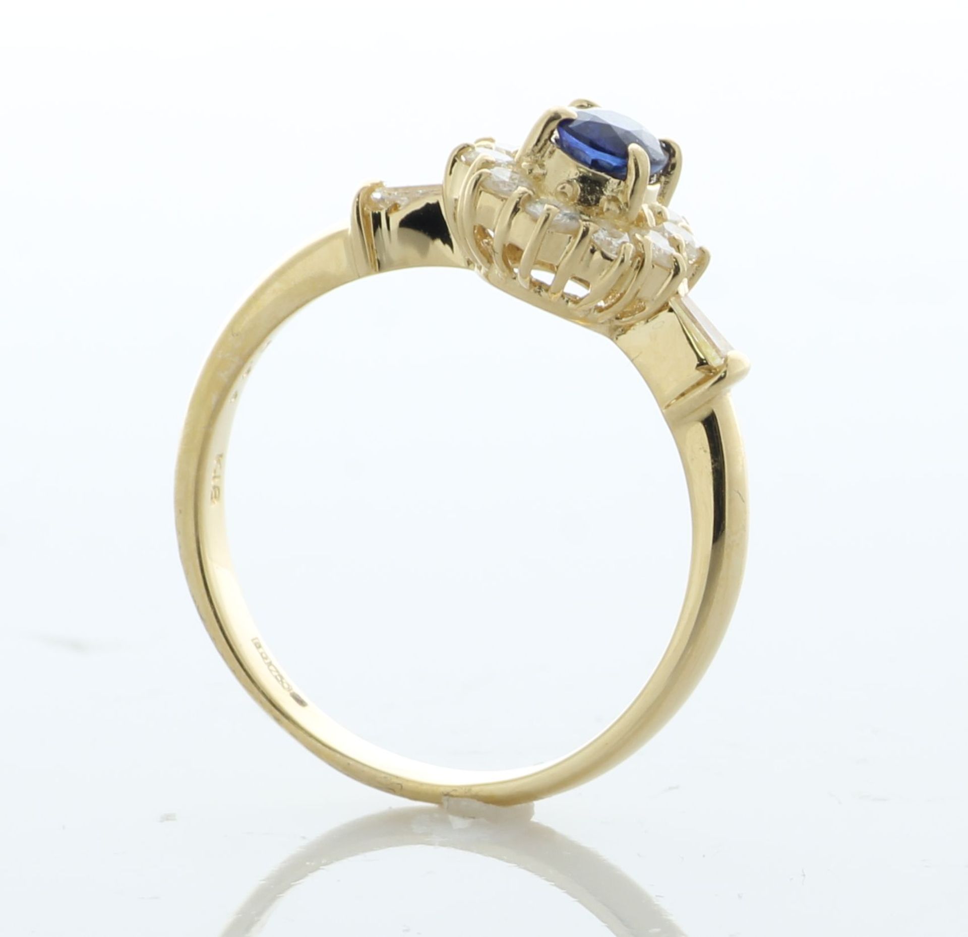 18ct Yellow Gold Oval Cut Sapphire And Diamond Ring (S0.44) 0.40 Carats - Valued By IDI £7,450. - Image 2 of 5