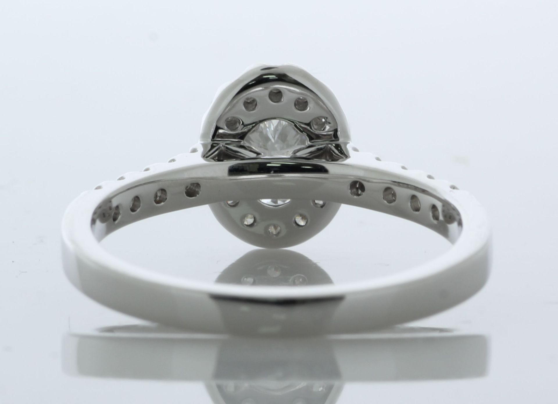 18ct White Gold Oval Cut Diamond Shoulder Set Ring (0.42) 0.76 Carats - Valued By IDI £9,005.00 - - Image 4 of 5