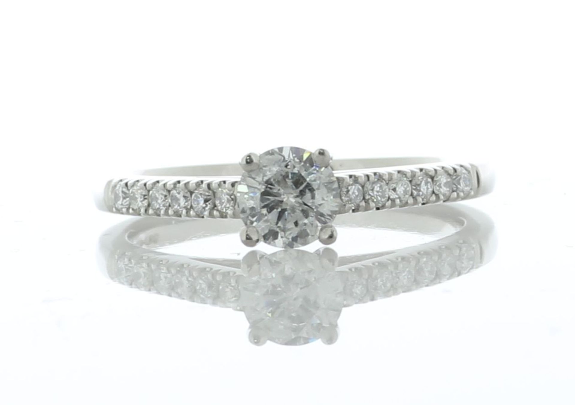 Platinum Single Stone With Stone Set Shoulders Diamond Ring (0.53) 0.74 Carats - Valued By IDI £9,
