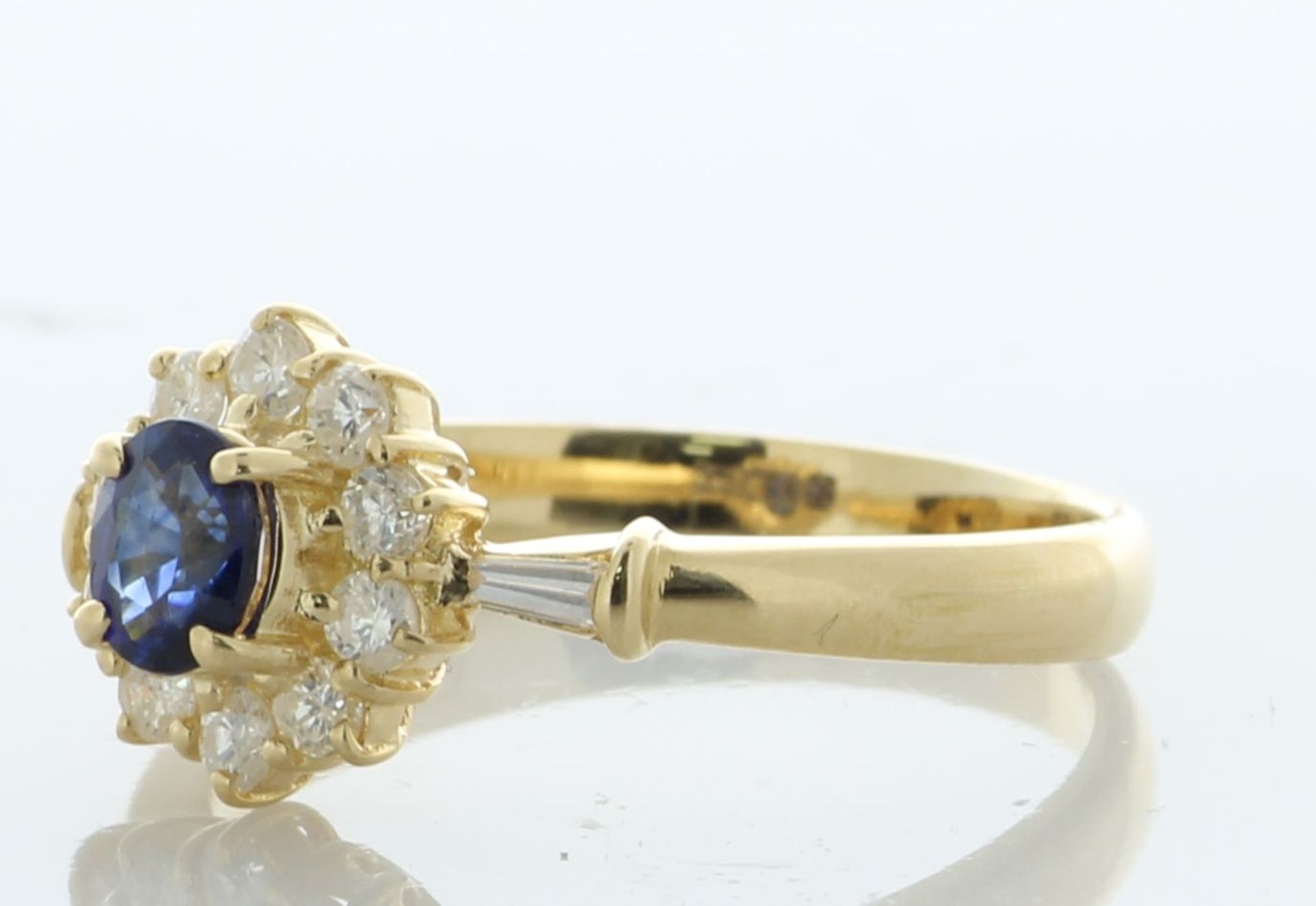 18ct Yellow Gold Oval Cut Sapphire And Diamond Ring (S0.44) 0.40 Carats - Valued By IDI £7,450. - Image 4 of 5