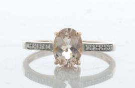 9ct Rose Gold Oval Cut Morganite and Diamond Ring (MG1.00) 0.04 Carats - Valued By IDI £2,020.00 -