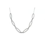 18ct White Gold Ladies Diamond Necklet 0.42 Carats - Valued By IDI £7,150.00 - Eighty four round