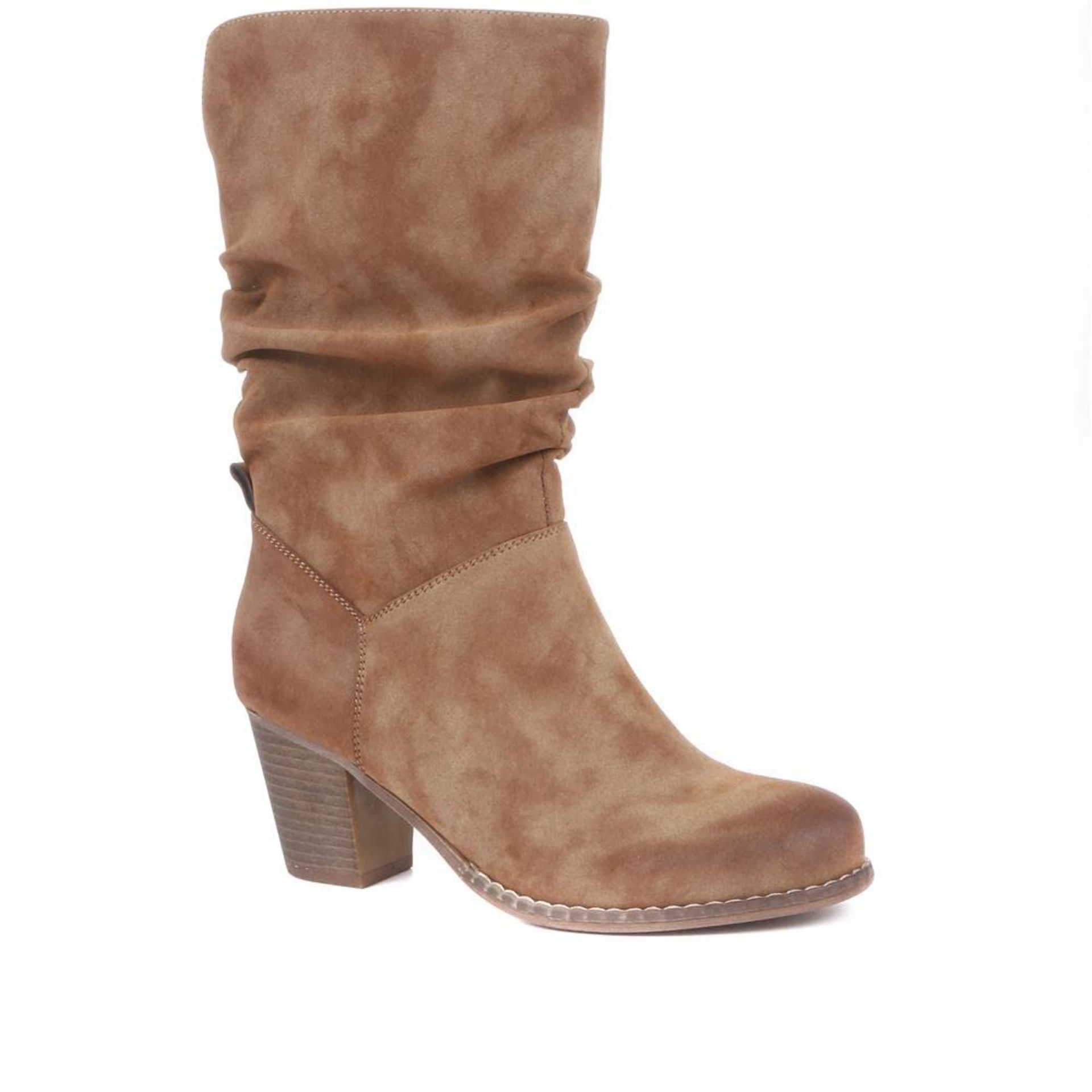RRP £39.95 Pavers Ladies Slouch Boots - Tan Size 4 (37)