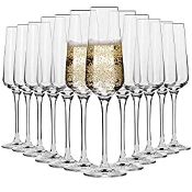 RRP £52.54 Krosno Crystal Champagne Flute Glass | Set of 12 |