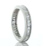 9ct White Gold Full Eternity Diamond Ring 2.00 Carats - Valued By AGI £4,440.00 - Baguette cut